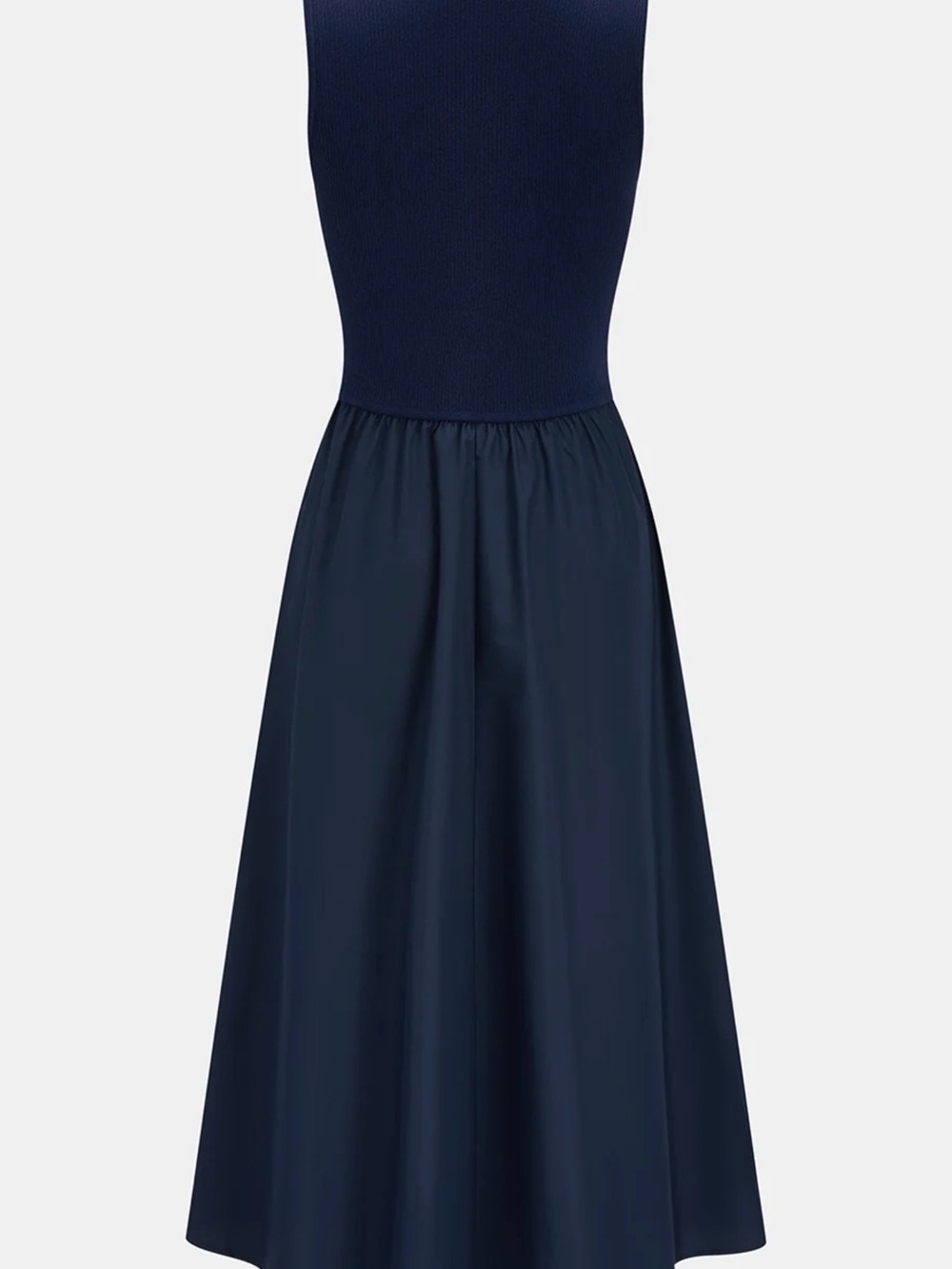 Commense Sleeveless Collared Maxi Dress with Contrast Trim - Picture 4 of 9